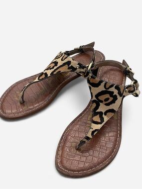 Sam Edelman Leopard print Calf hair sandals 7.5